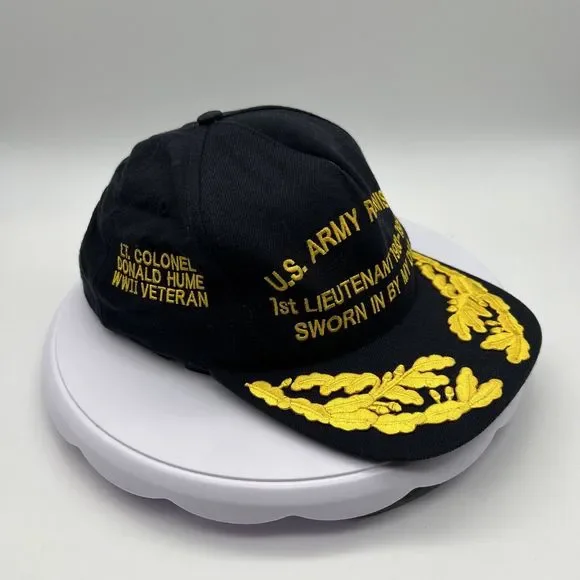 Vintage1980s 1984 U.S. Army Reservist Donald Hume Scrambled Eggs Hat USA Made